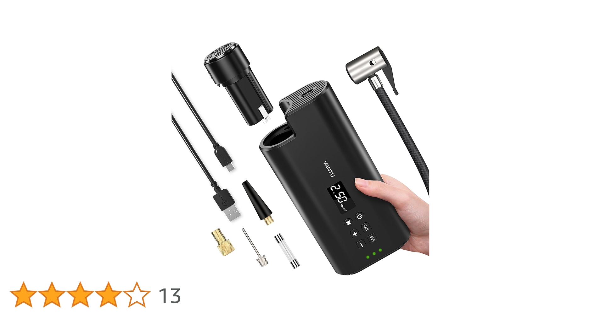 Amazon.co.jp: YANTU ポータブル 電動 空気入れ コードレス エア